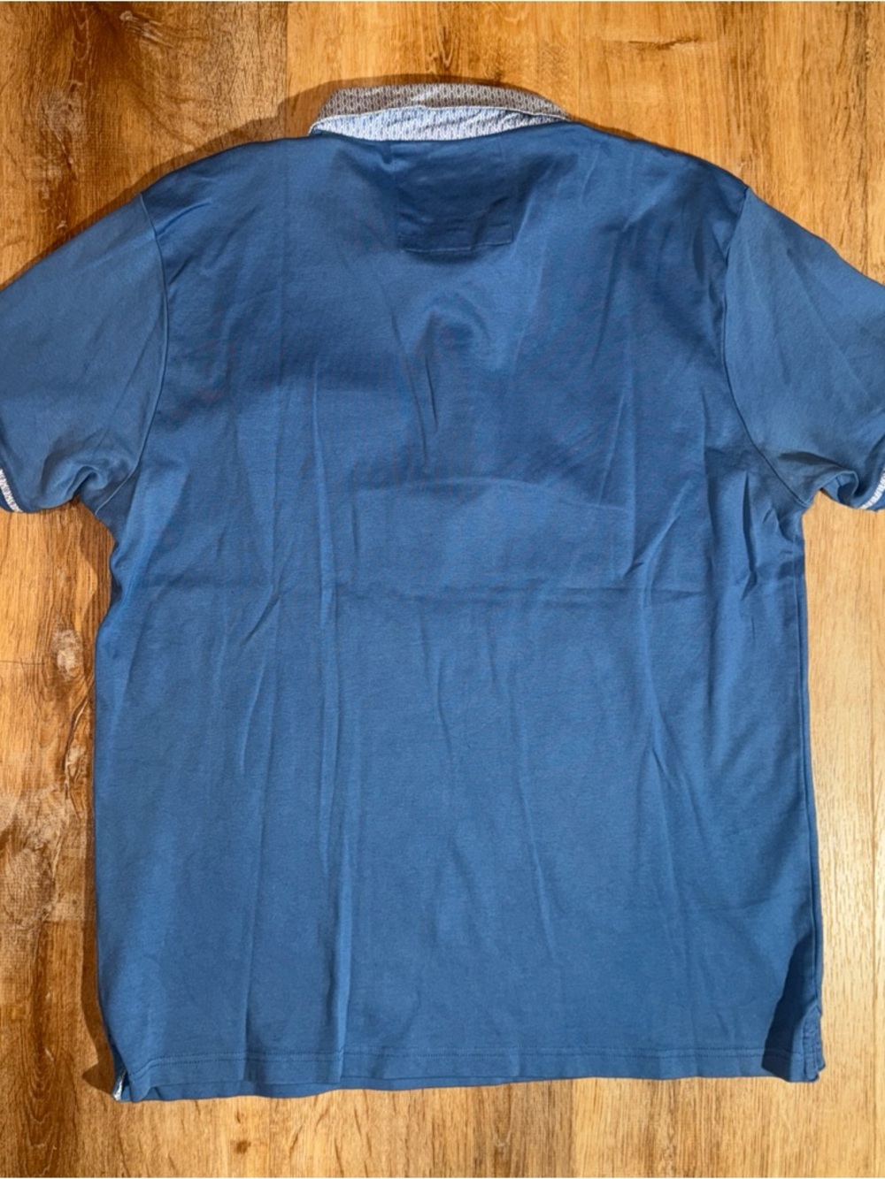 Denim & Flower Ricky Singh Mens Light Blue Textured Short Sleeve Polo Shirt XL - Picture 4 of 5